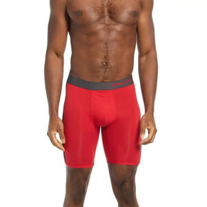 NEW Tommy John Cool Cotton Performance Boxer Brief Trunks Red Gray Mens Medium